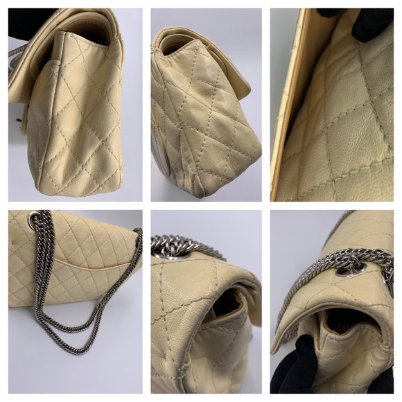 Authentic Chanel Beige Calfskin Flap Shoulder Bag - Picture 11 of 15